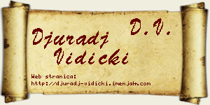 Đurađ Vidicki vizit kartica